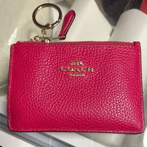 Coach Fuchsia Leather Key Holder